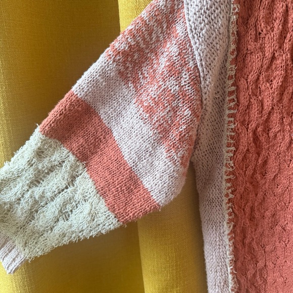 Free People Pink and Cream Button-Up Cardigan - Picture 5 of 5